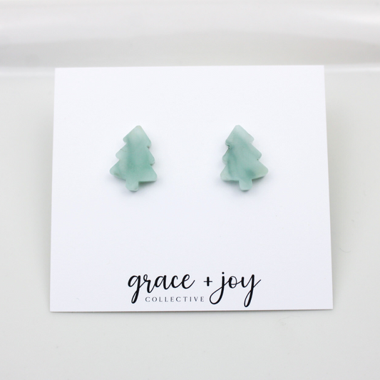 Evergreen tree Earrings -Studs Christmas Tree image 1