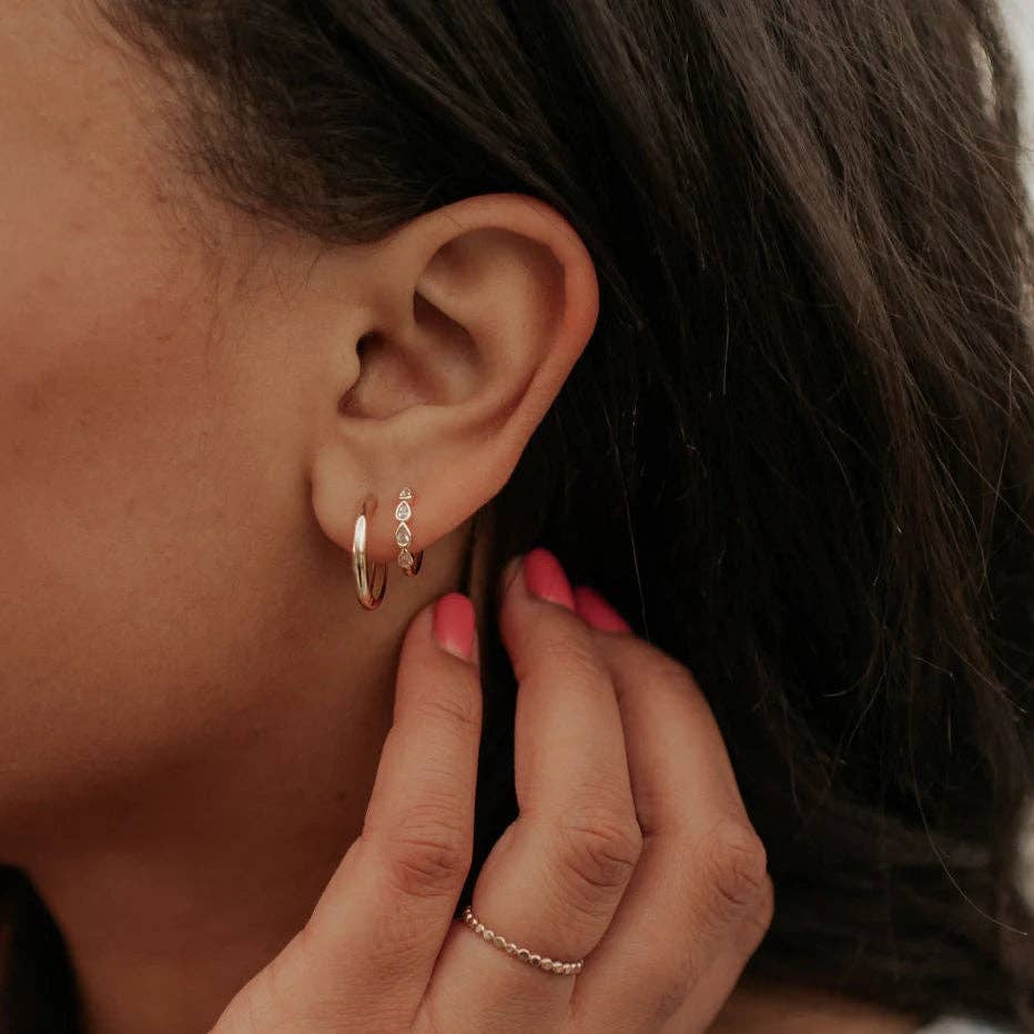 May Raindrop Huggie Hoops