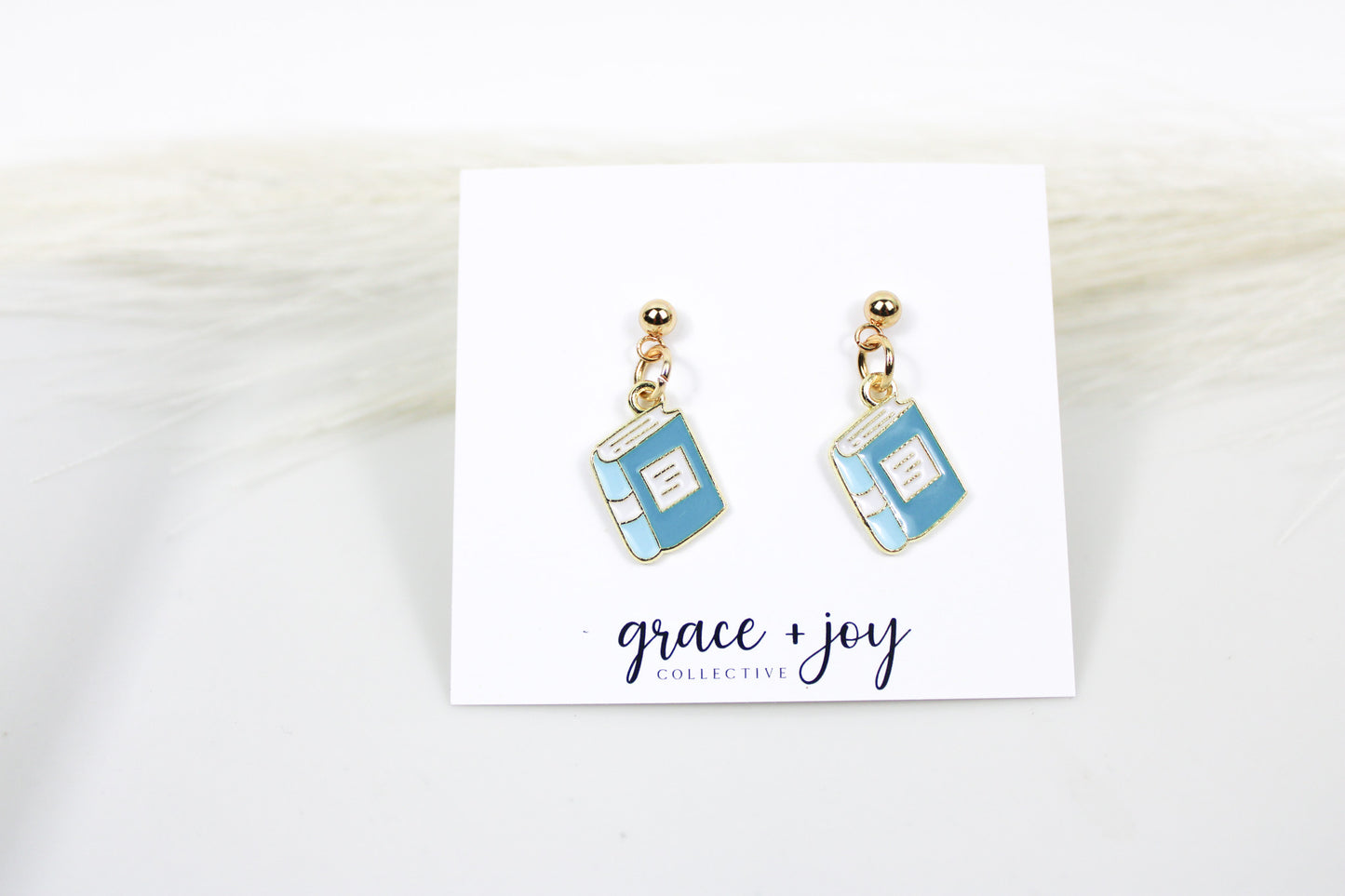Enamel Book Earrings