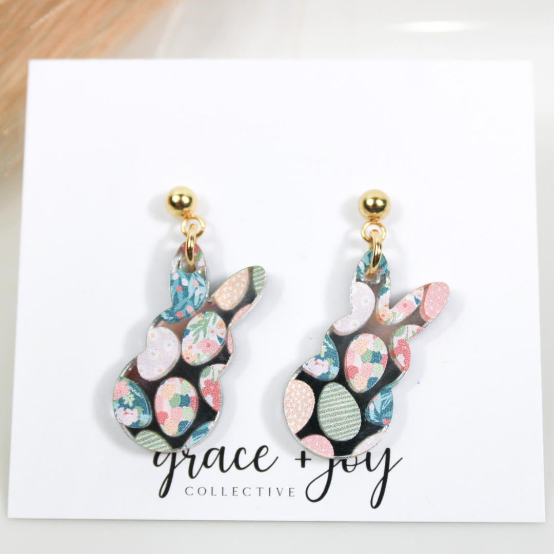 Pastel Easter Bunny Earrings - Dangle image 5