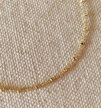 Space Bead Bracelet - 18k Gold Filled 6.5" +2"extender image 1