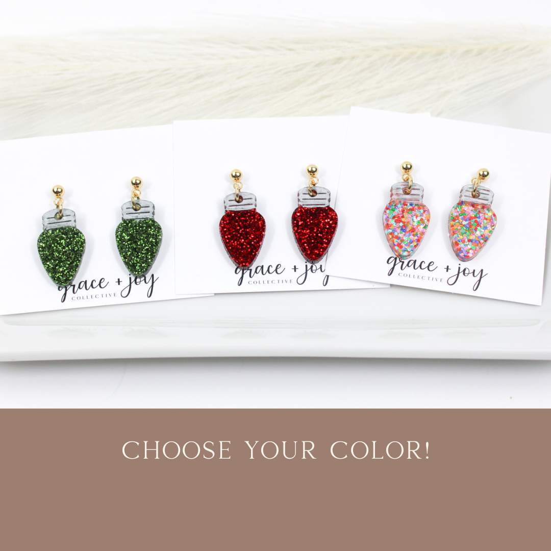 Christmas bulb Earrings - Dangle - Christmas Light image 0