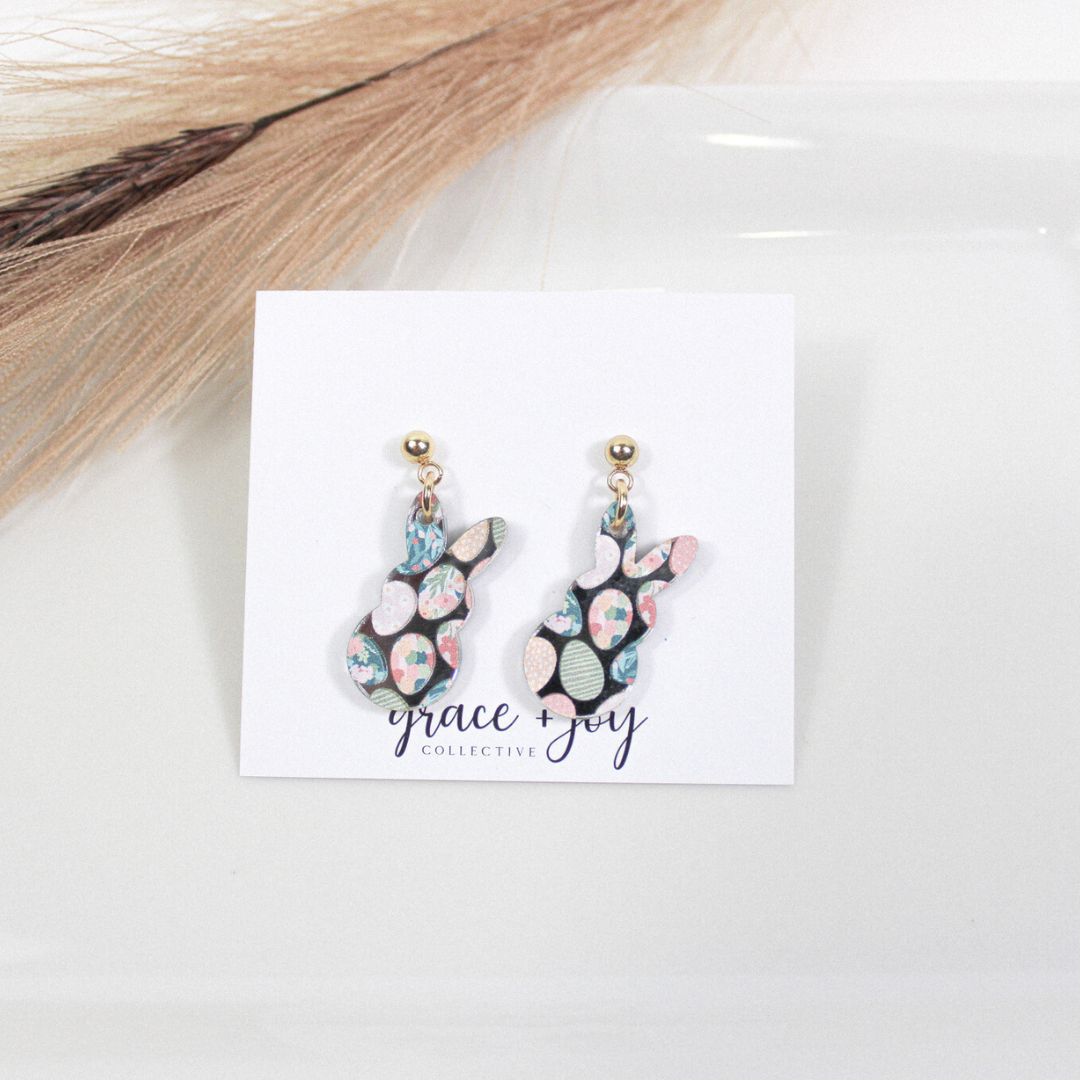 Pastel Easter Bunny Earrings - Dangle image 2