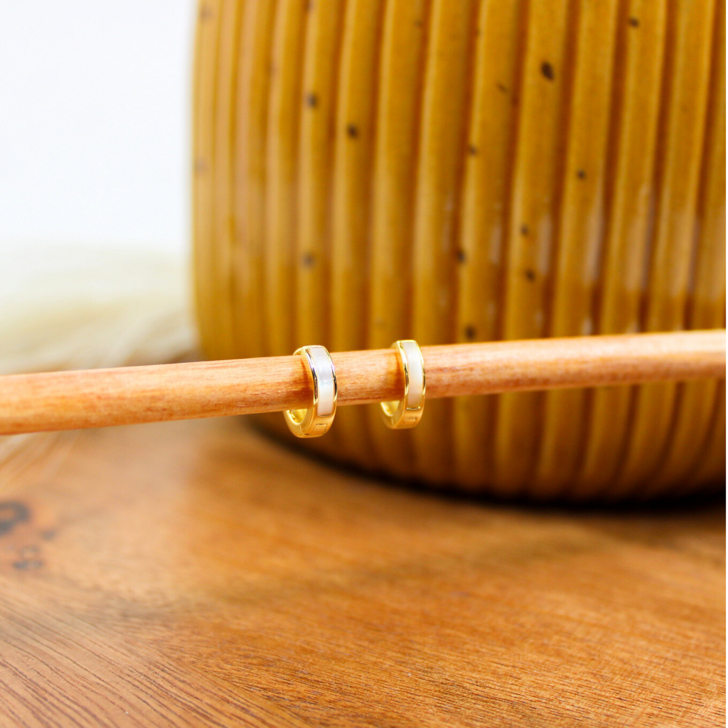 Ruth Pearl Hoop Earring -gold vermeil image 3