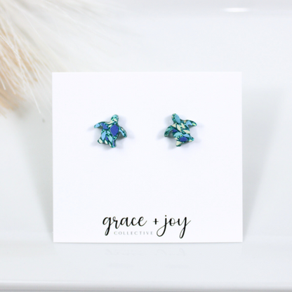 Glitter Turtle Stud Earring image 0