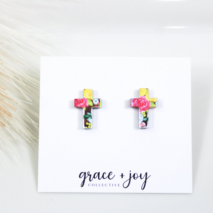 Spring Cross Earrings -Studs image 2