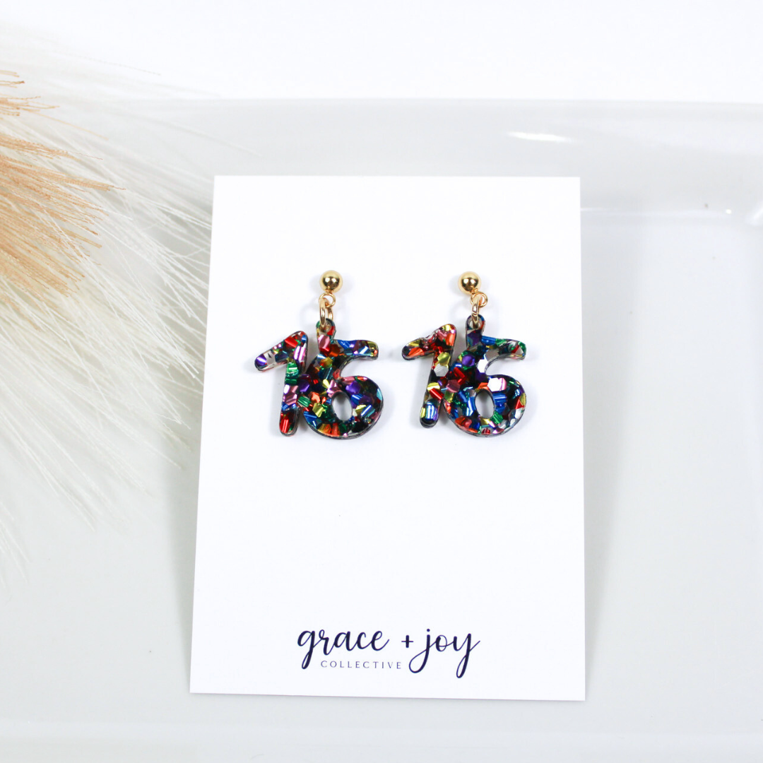 Milestone Birthday Earrings Earrings -Dangle image 2