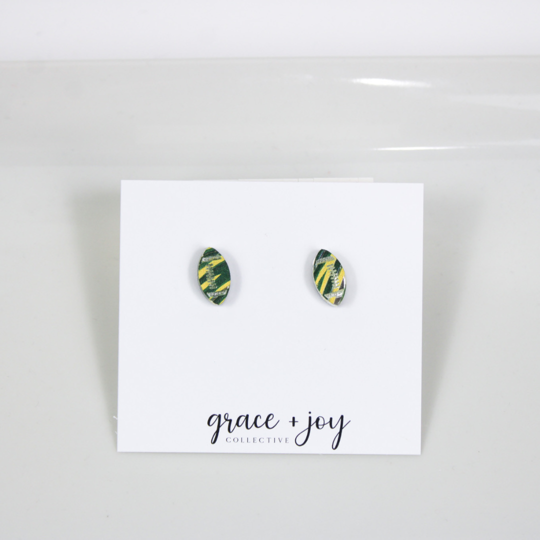 Green Bay Packer Football Stud Earring image 0