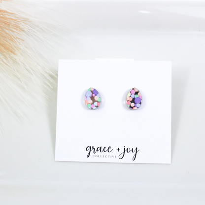Pastel Polka Dot Easter Egg Earrings -Studs image 2