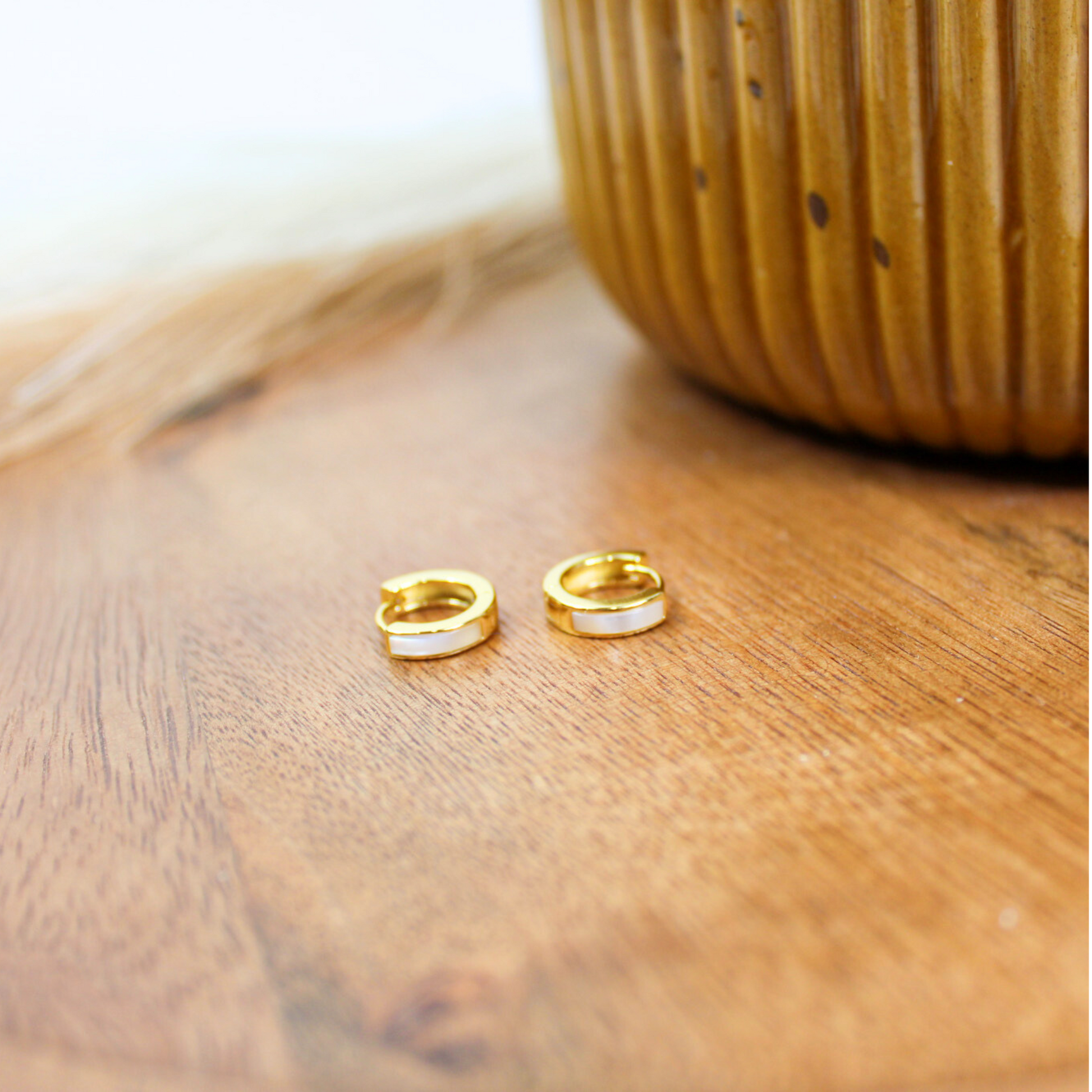 Ruth Pearl Hoop Earring -gold vermeil image 2