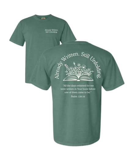 Already Written, Still Unfolding Christian T-Shirt