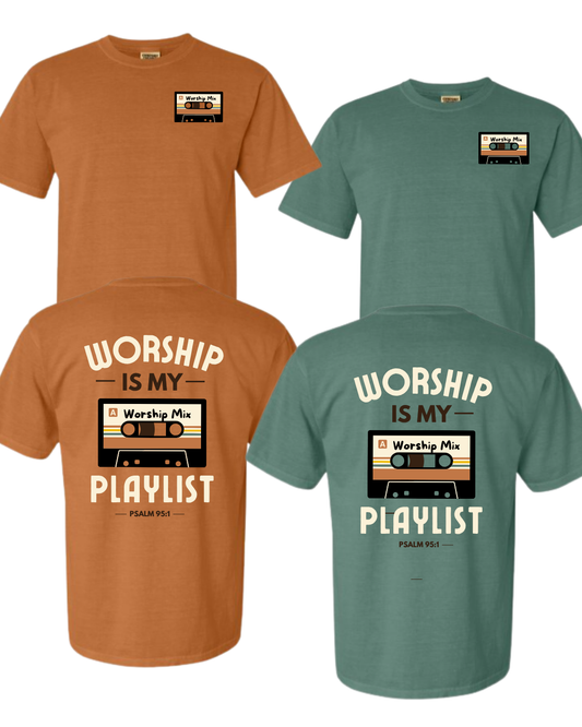 Worship Is My Playlist Christian T-Shirt