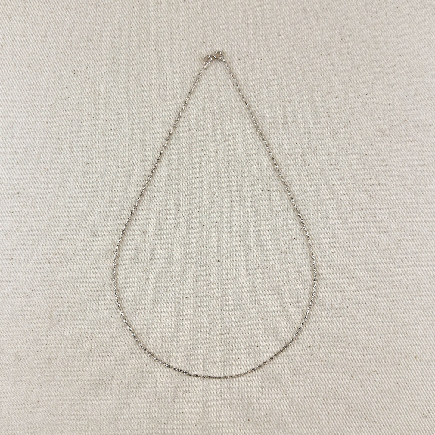 Sterling Silver Singapore Chain 1.2mm Rhodium Plated Finish