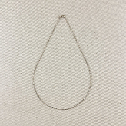 Sterling Silver Singapore Chain 1.2mm Rhodium Plated Finish