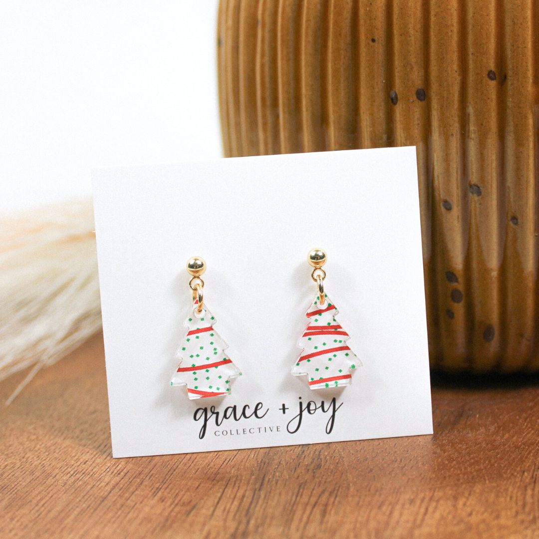 Small Christmas Snack Cake Earrings -Dangle image 2