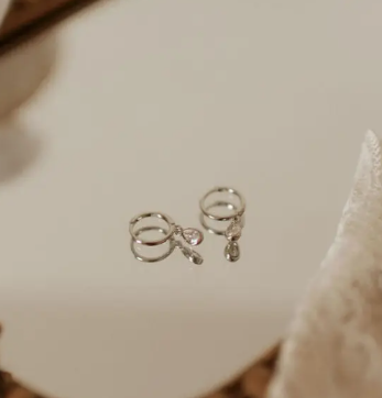 Raindrop Hoop Earring -gold vermeil or sterling silver image 3