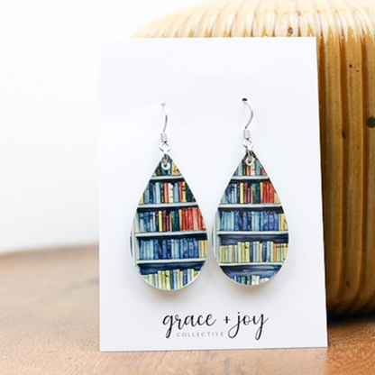 Book Shelf Earrings Dangle image 1