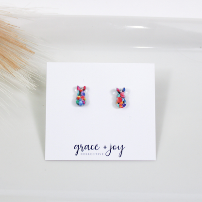 Polka Dot Easter Peep Earrings -Studs image 0