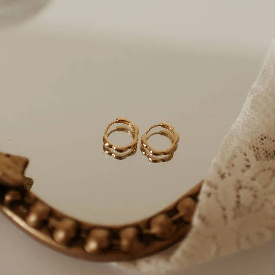 Lola Floral Huggie Hoops