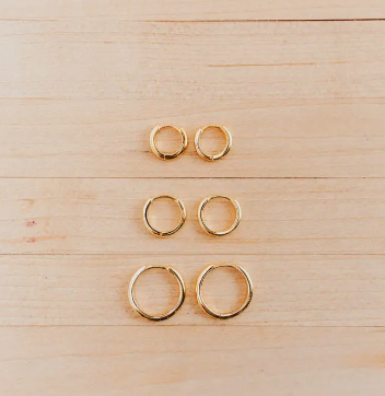 Essential Hoops, Gold Huggie Hoop Earrings image 2