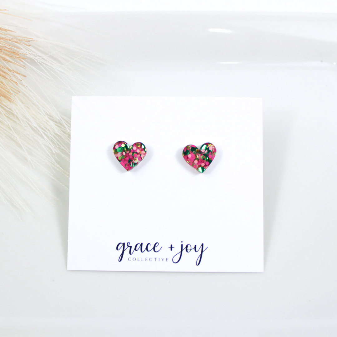 Wicked Themed Heart Earrings -Studs image 3