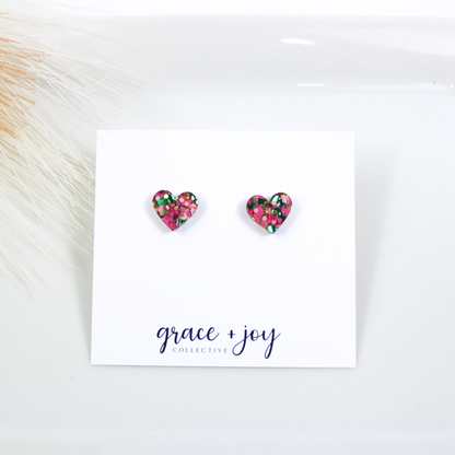 Wicked Themed Heart Earrings -Studs image 3