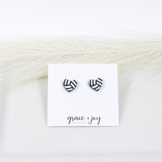 Volleyball Heart Stud Earrings image 0