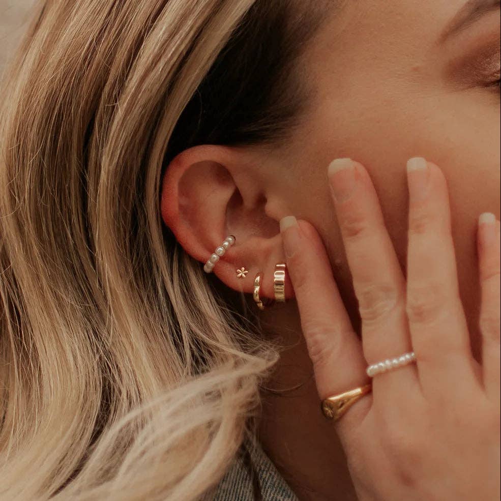 Lola Floral Huggie Hoops
