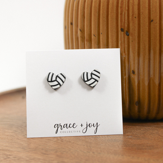 Volleyball Heart Stud Earrings image 1