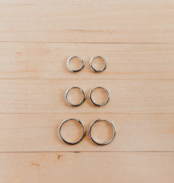 Olivia Huggie Hoop Earring - sterling silver or gold vermeil image 3