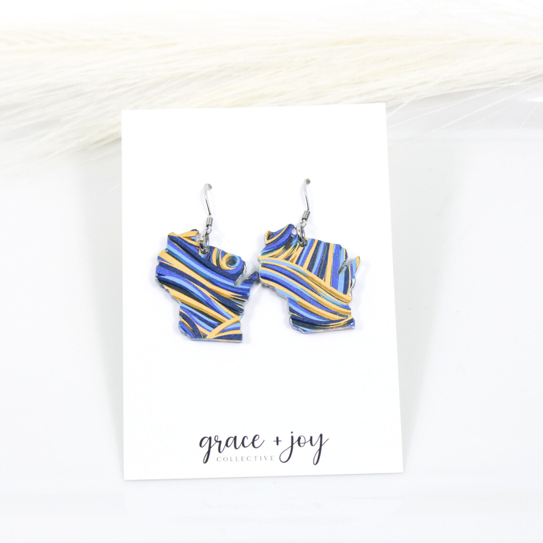 Wisconsin Milwaukee Brewer Earrings -Dangle image 0