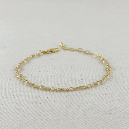 18k Gold Filled Ellipse Bezel CZ Bracelet