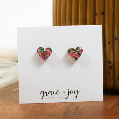 Wicked Themed Heart Earrings -Studs image 2