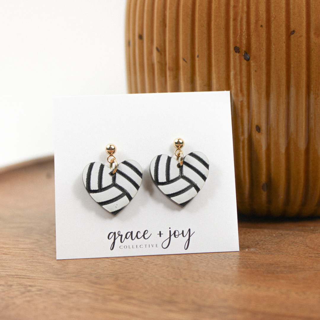 Volleyball Heart Earrings -Dangles image 1