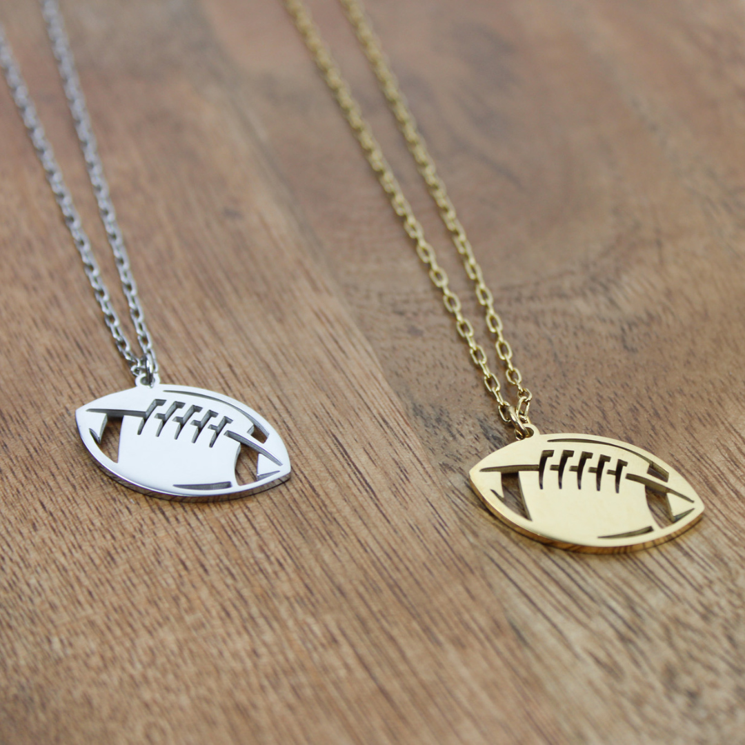 Personalized Football Necklace - Gold or Silver image 5