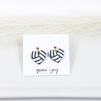 Volleyball Heart Earrings -Dangles image 0
