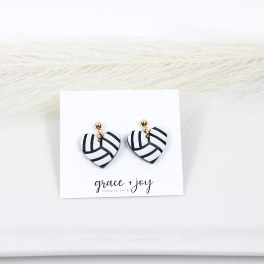 Volleyball Heart Earrings -Dangles image 0