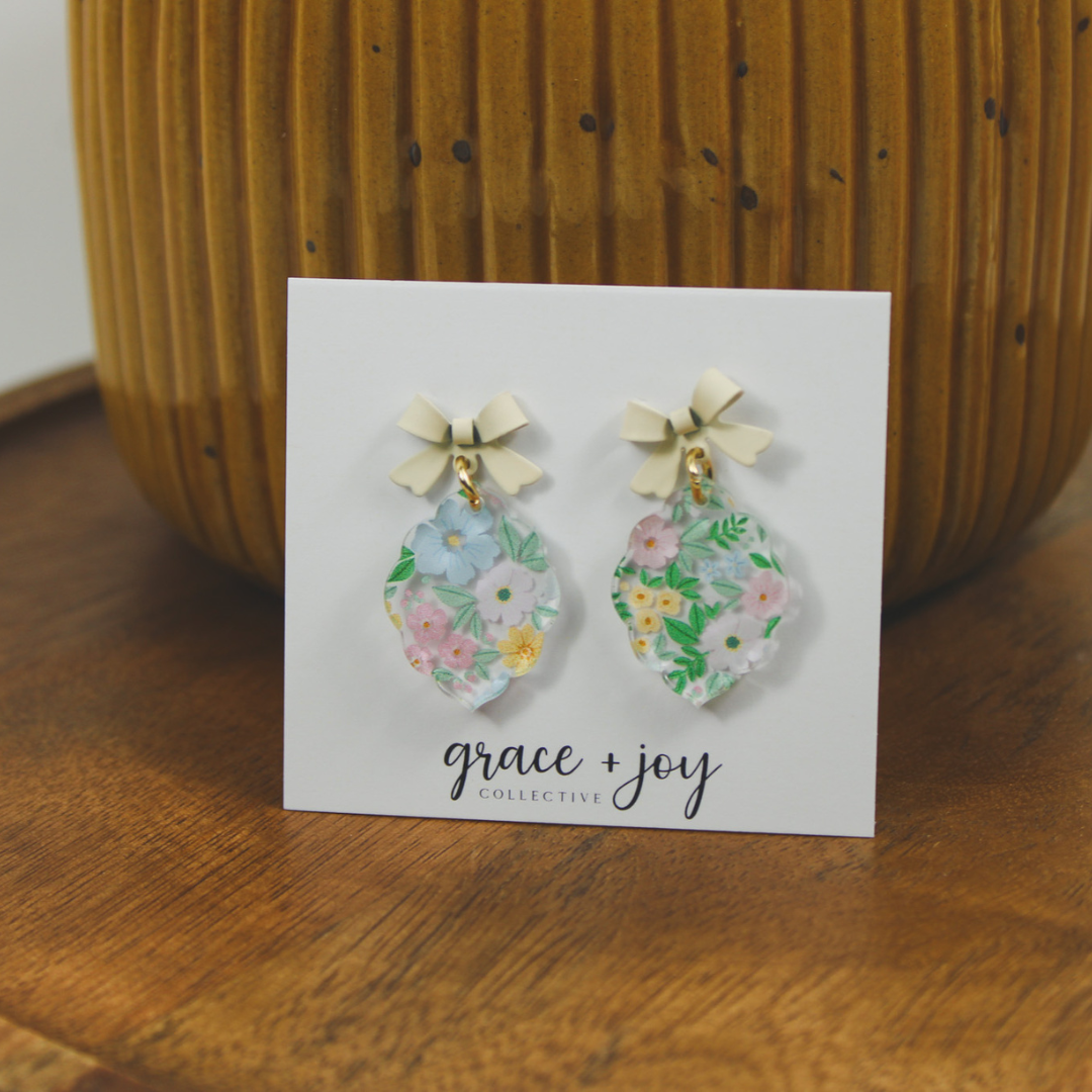 Pastel Spring Floral Earrings