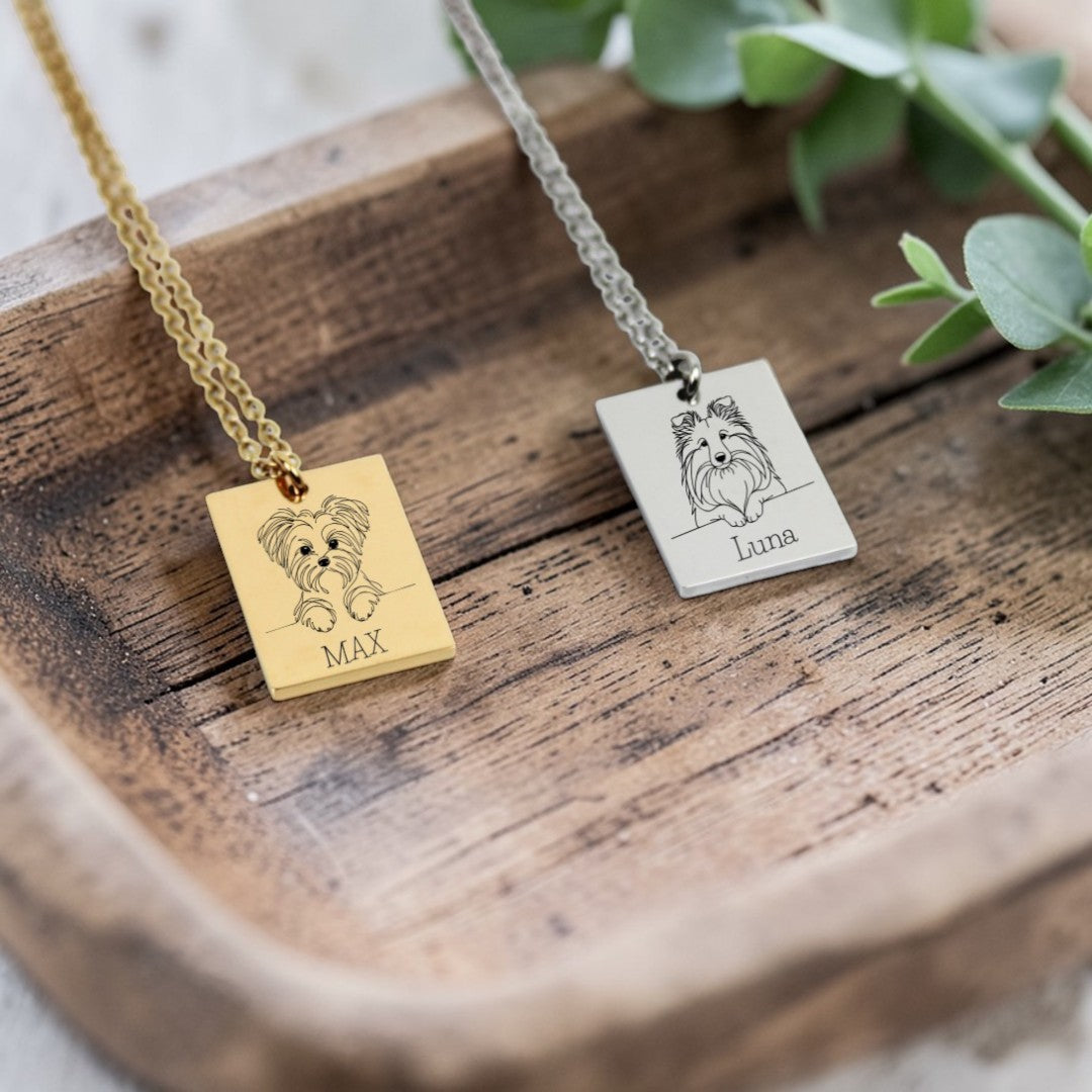 Personalized Wide Rectangle Necklace