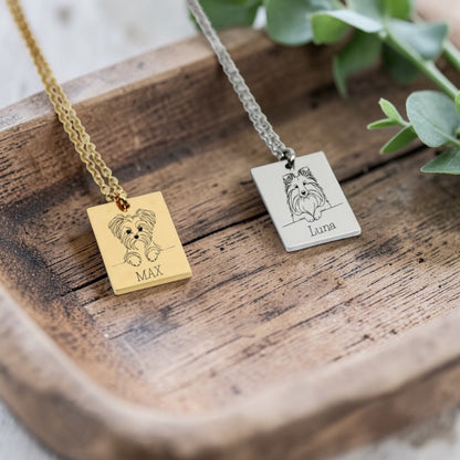 Personalized Wide Rectangle Necklace