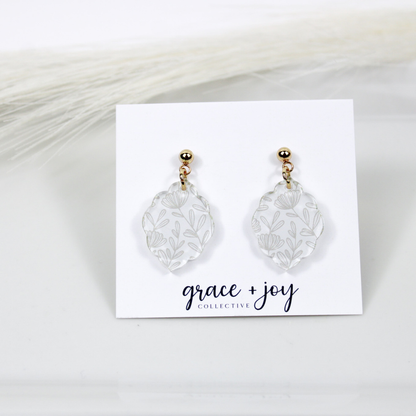 Scalloped Wildflower Floral Earrings