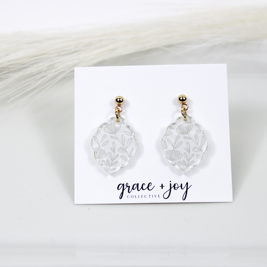 Scalloped Wildflower Floral Earrings