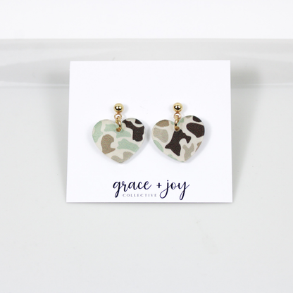 Camo Heart Earrings