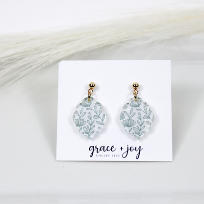 Scalloped Wildflower Floral Earrings