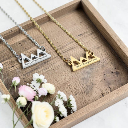 Personalized Horizontal Mountain Necklace