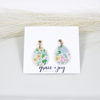 Floral Easter Egg Earrings