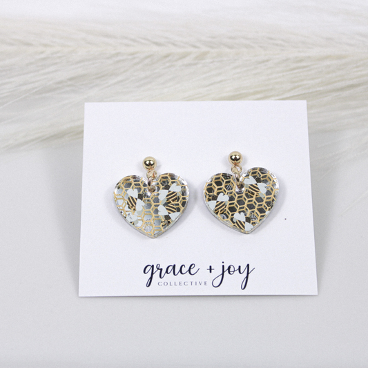 Heart Bee Earrings