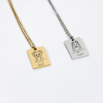 Personalized Wide Rectangle Necklace
