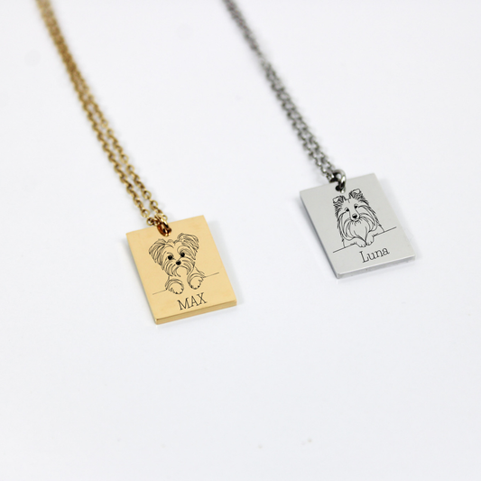 Personalized Wide Rectangle Necklace