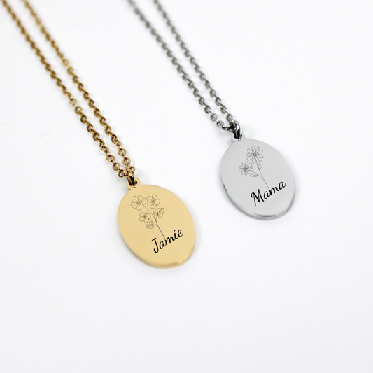 Personalized Oval Necklace